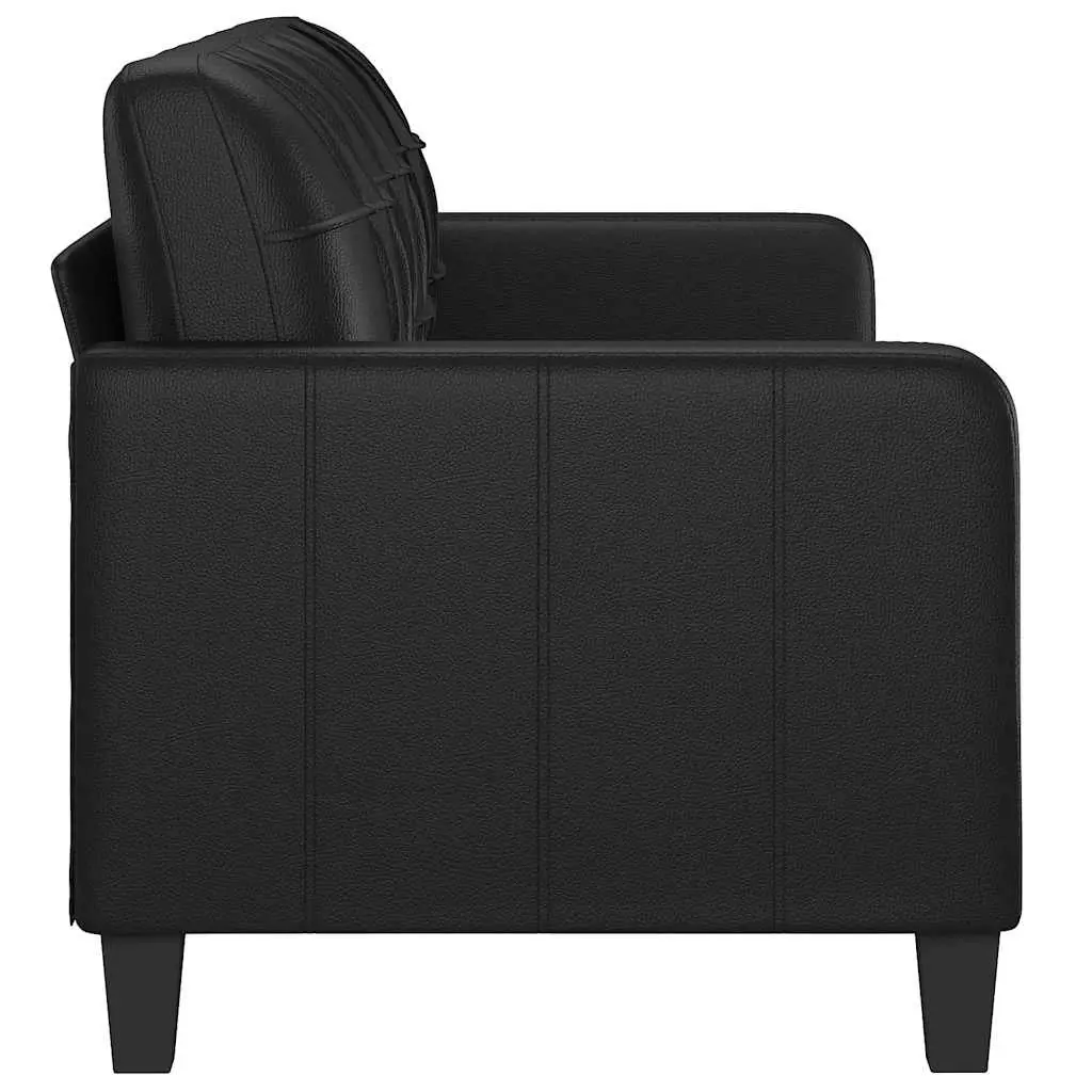 3-Seater Sofa Modern Living Room Furniture 180cm Black Faux Leather