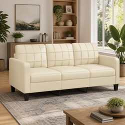 Comfort and Value with the Cream 3-Seater Sofa