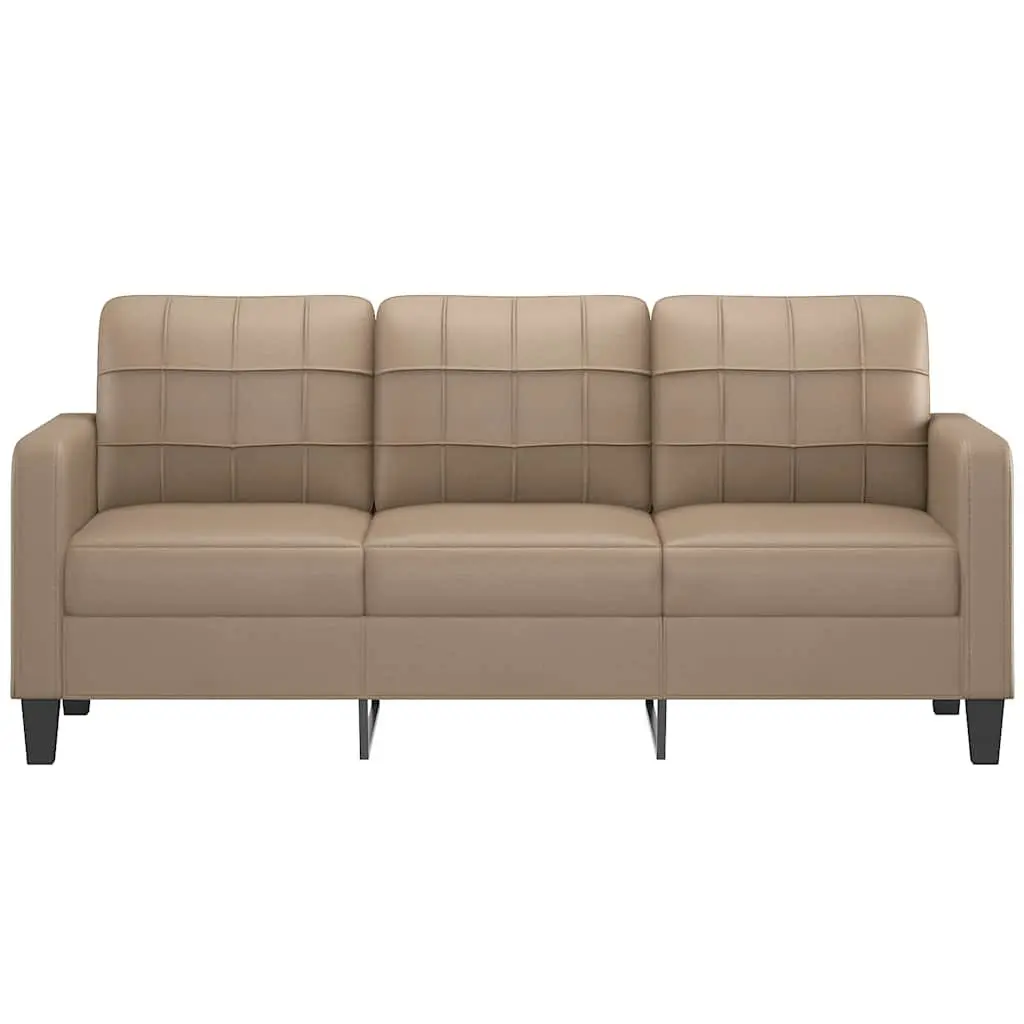 3-Seater Sofa Lounge Couch 180cm Brown Faux Leather