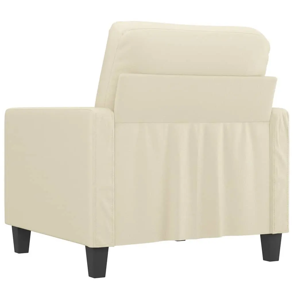 Sofa Chair Cream Faux Leather Modern Living Room Seating 60cm