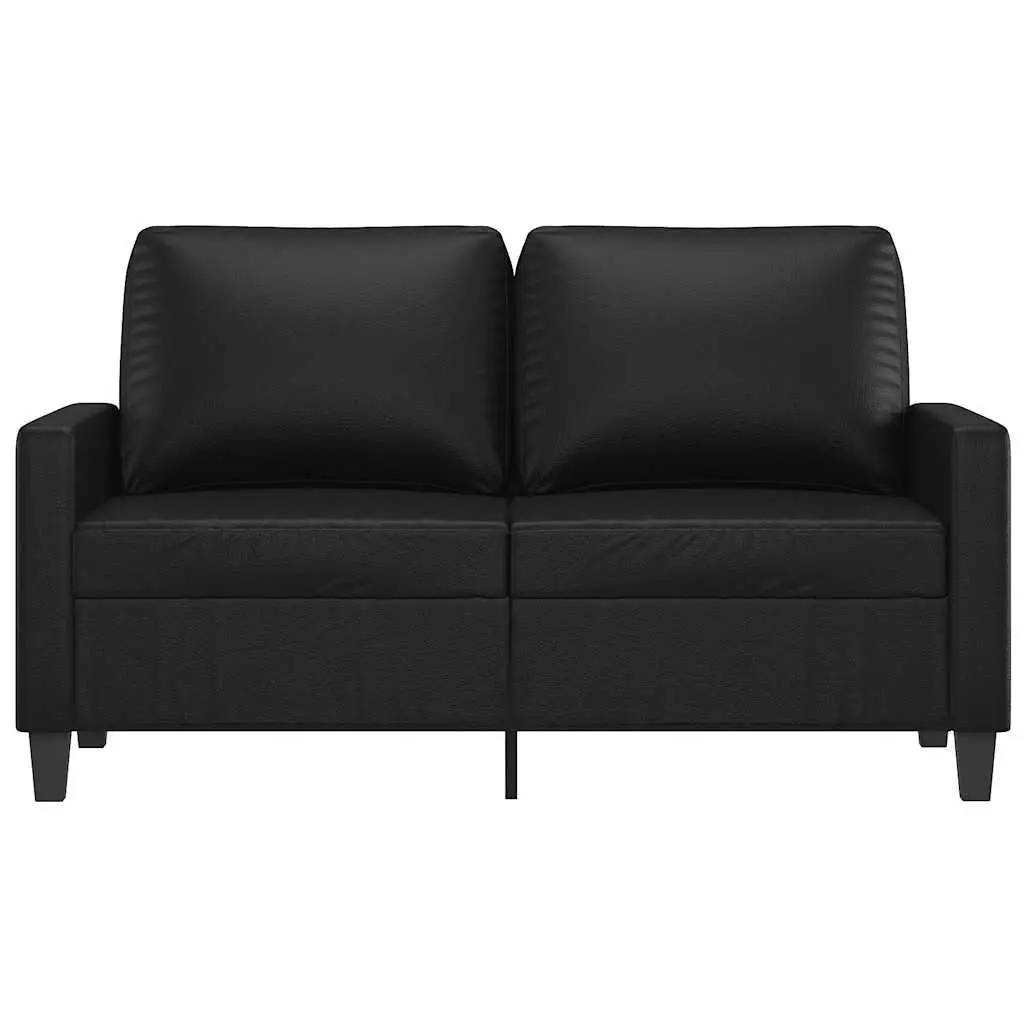 2-Seater Sofa Black 120cm Modern Couch Lounge Seat Faux Leather