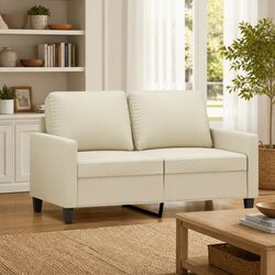 Comfortable Cream 2-Seater Sofa with Sturdy Construction