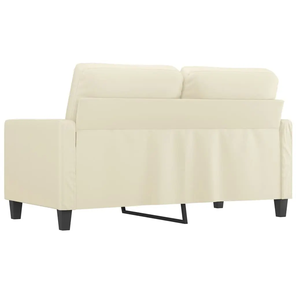 2-Seater Sofa Cream Modern Living Room Couch Faux Leather