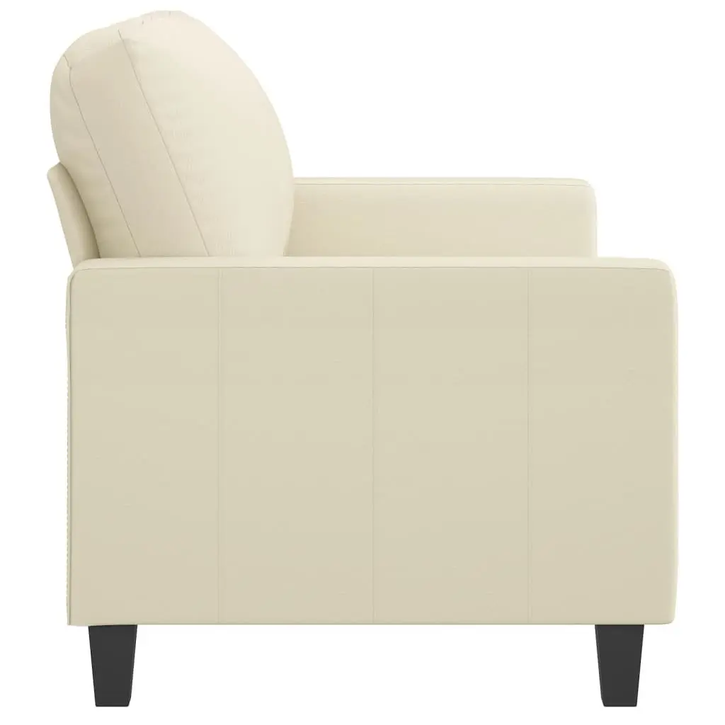 2-Seater Sofa Cream Modern Living Room Couch Faux Leather