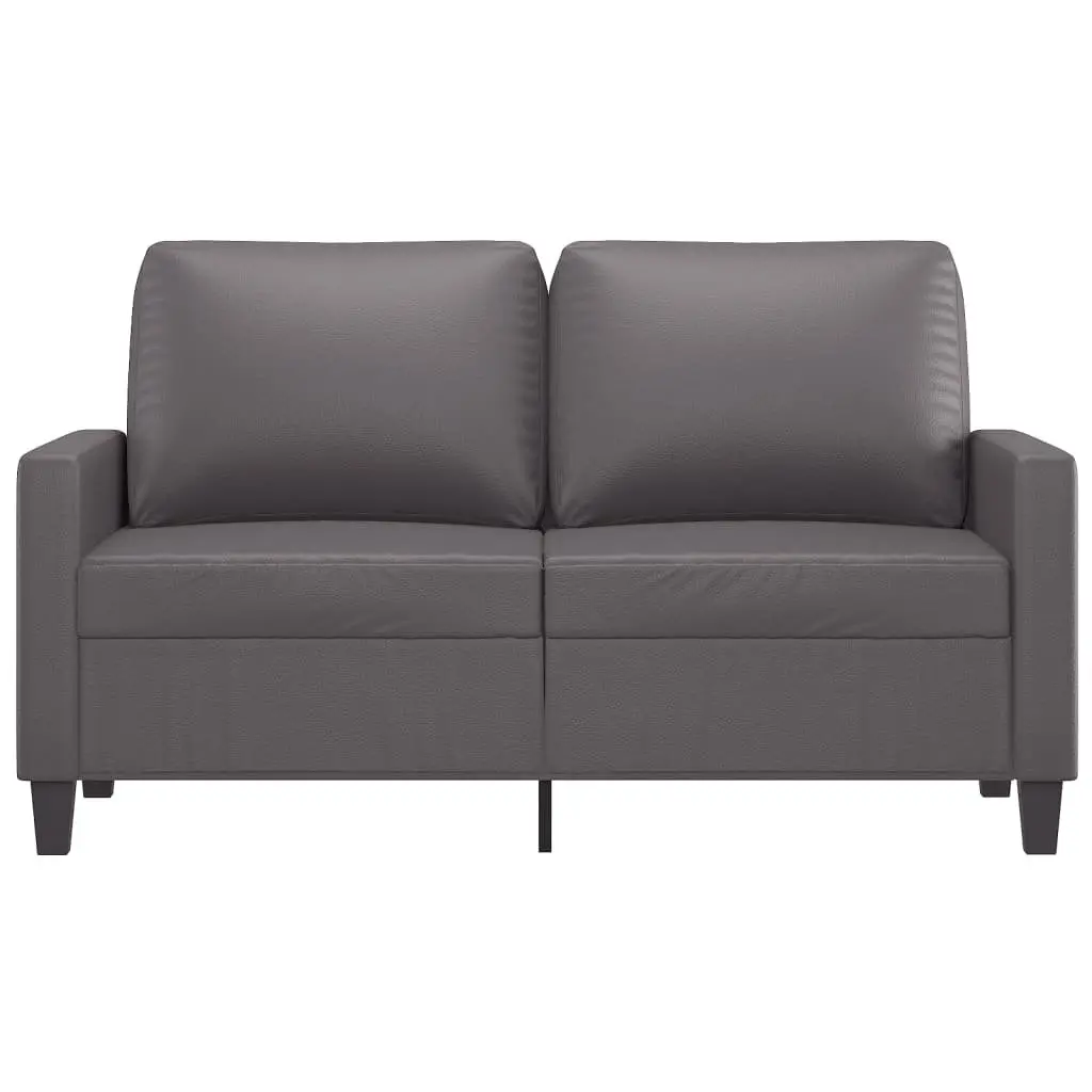 2-Seater Sofa Grey 120cm Modern Living Room Couch Faux Leather