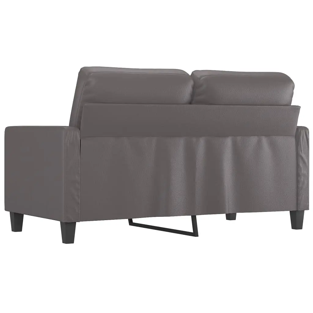 2-Seater Sofa Grey 120cm Modern Living Room Couch Faux Leather