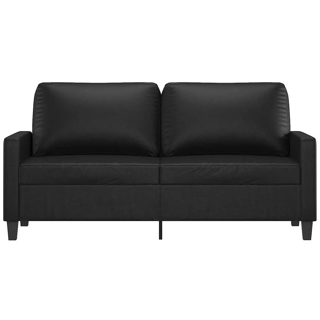 2-Seater Sofa Black 140cm Modern Couch Lounge Seat Faux Leather