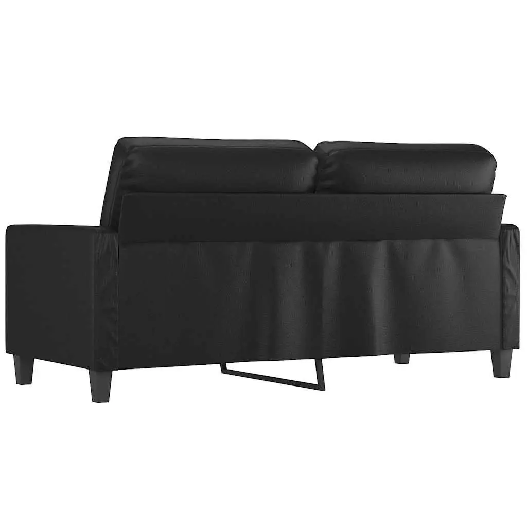 2-Seater Sofa Black 140cm Modern Couch Lounge Seat Faux Leather