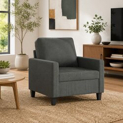 Comfortable and Stylish Grey Fabric Sofa Chair