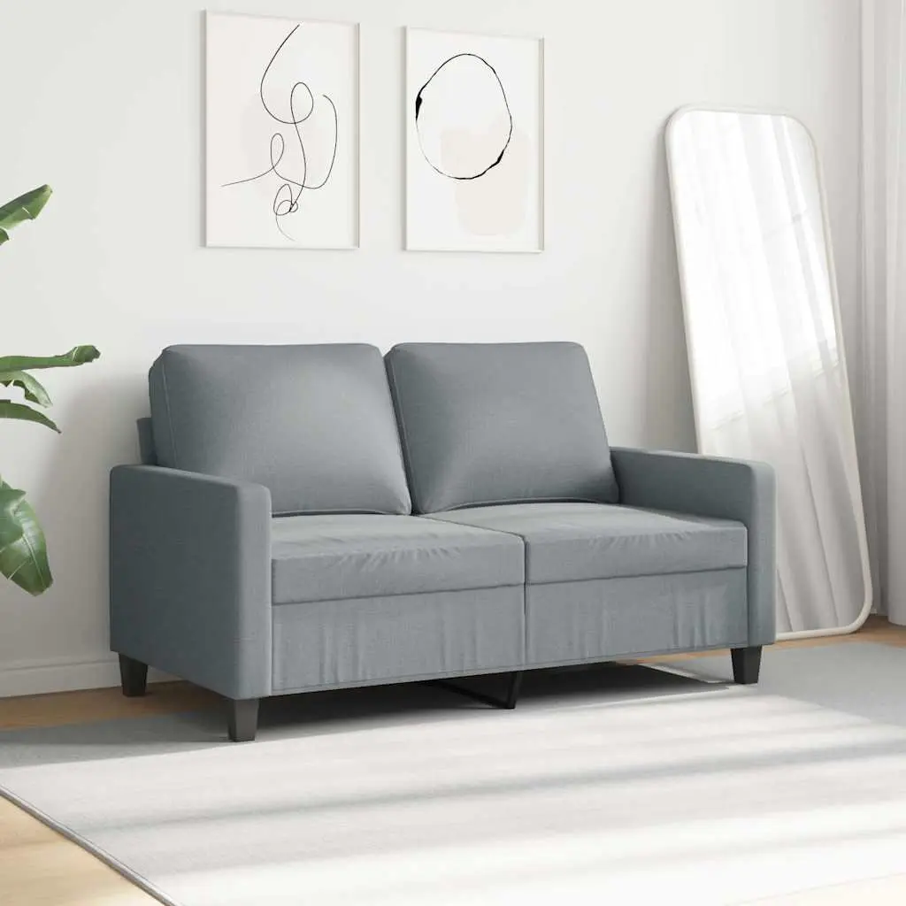 2-Seater Sofa Grey Fabric 120cm Lounge Couch
