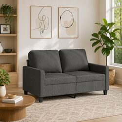 2-Seater Sofa Grey 120cm Lounge Couch Living Room Furniture Practical Value