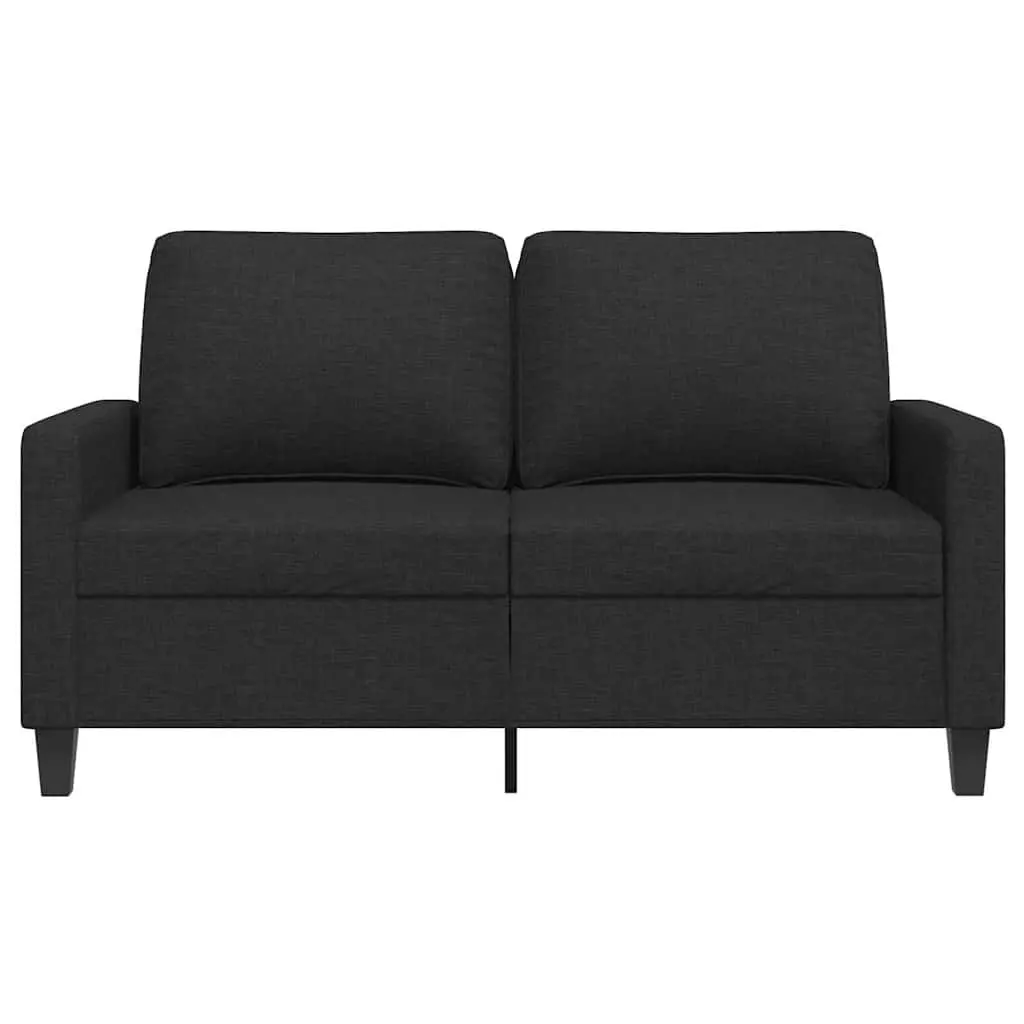 2-Seater Sofa Black Fabric 120cm Modern Living Room Couch
