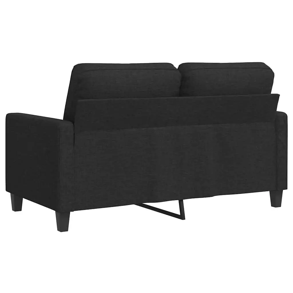 2-Seater Sofa Black Fabric 120cm Modern Living Room Couch
