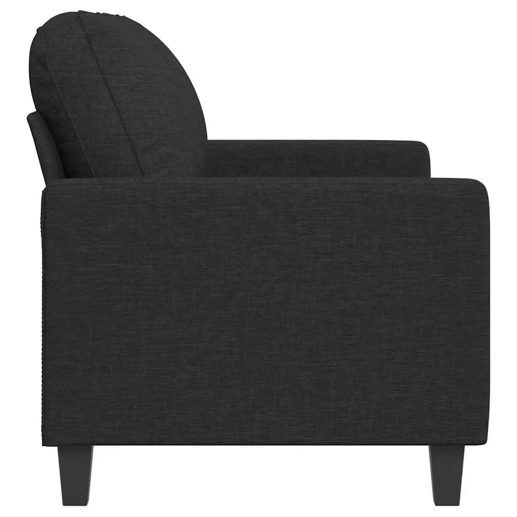 2-Seater Sofa Black Fabric 120cm Modern Living Room Couch