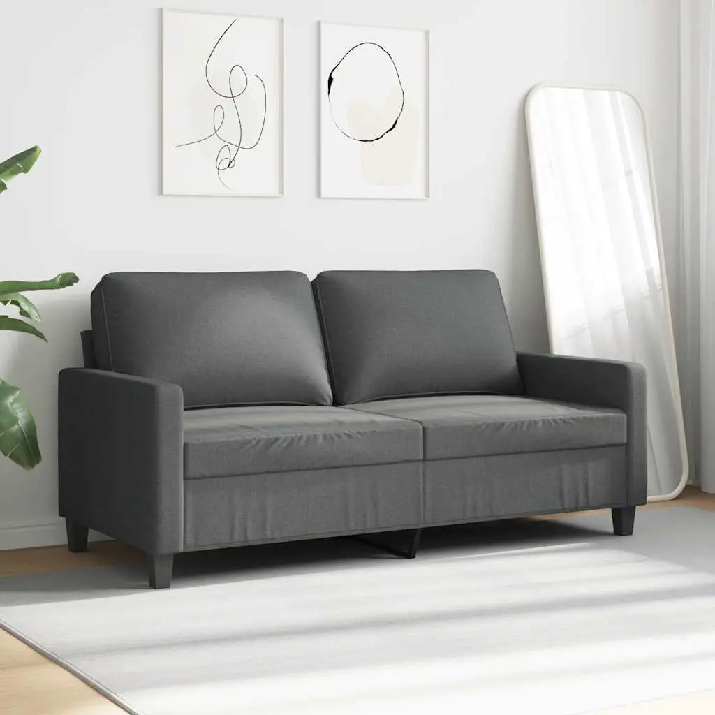 2-Seater Sofa Dark Grey 140cm Lounge Couch