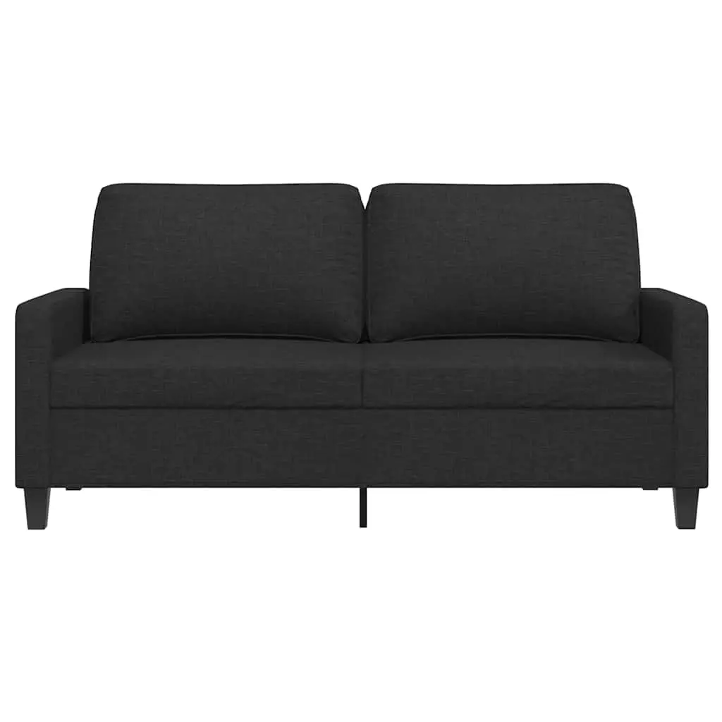 2-Seater Sofa Black 140cm Fabric Lounge Couch Living Room Furniture