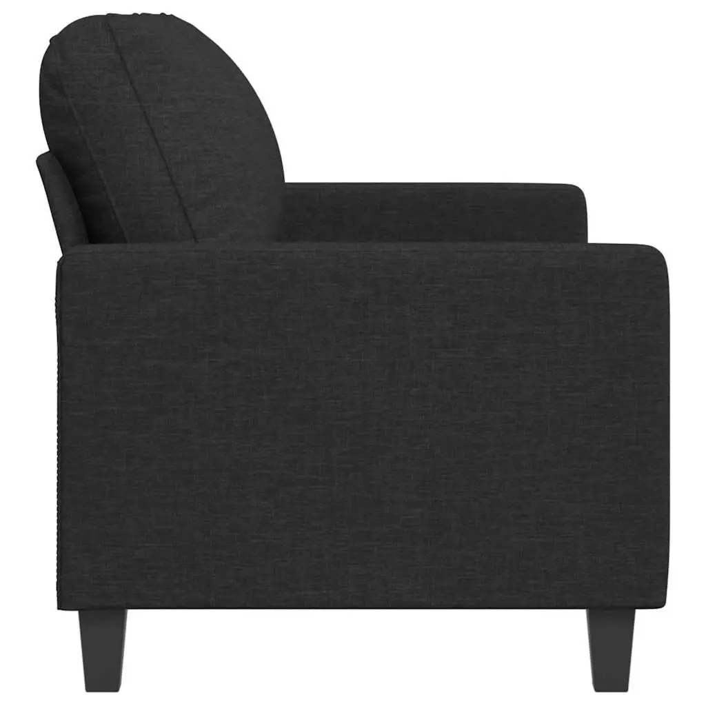 2-Seater Sofa Black 140cm Fabric Lounge Couch Living Room Furniture