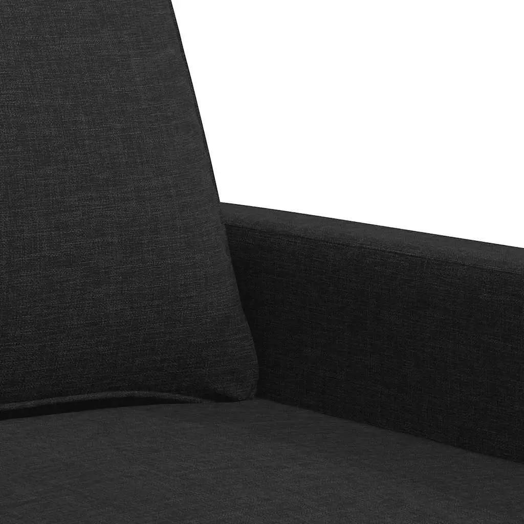 2-Seater Sofa Black 140cm Fabric Lounge Couch Living Room Furniture