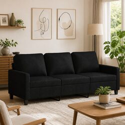 Comfort and Value Combined: 3-Seater Black Sofa