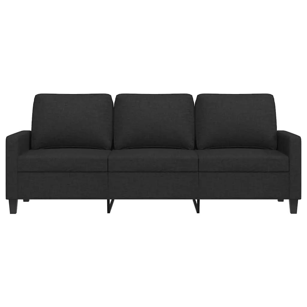 Black Fabric 180cm Couch Modern Living Room 3-Seater Sofa