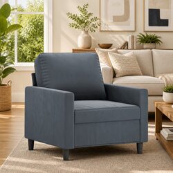 Comfortable Grey Velvet Sofa Chair 60cm Built for Everyday Use
