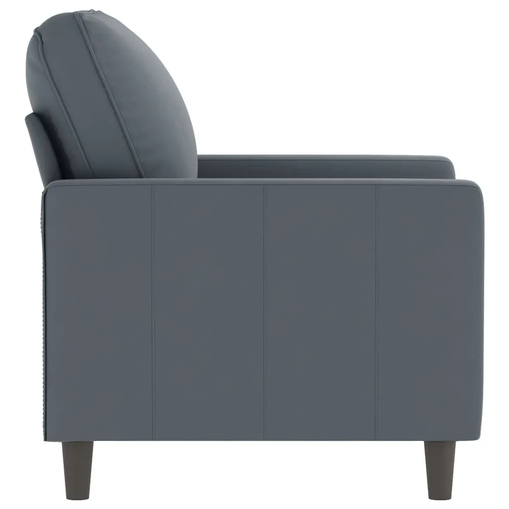 Sofa Chair Grey 60cm Velvet Padded Armchair