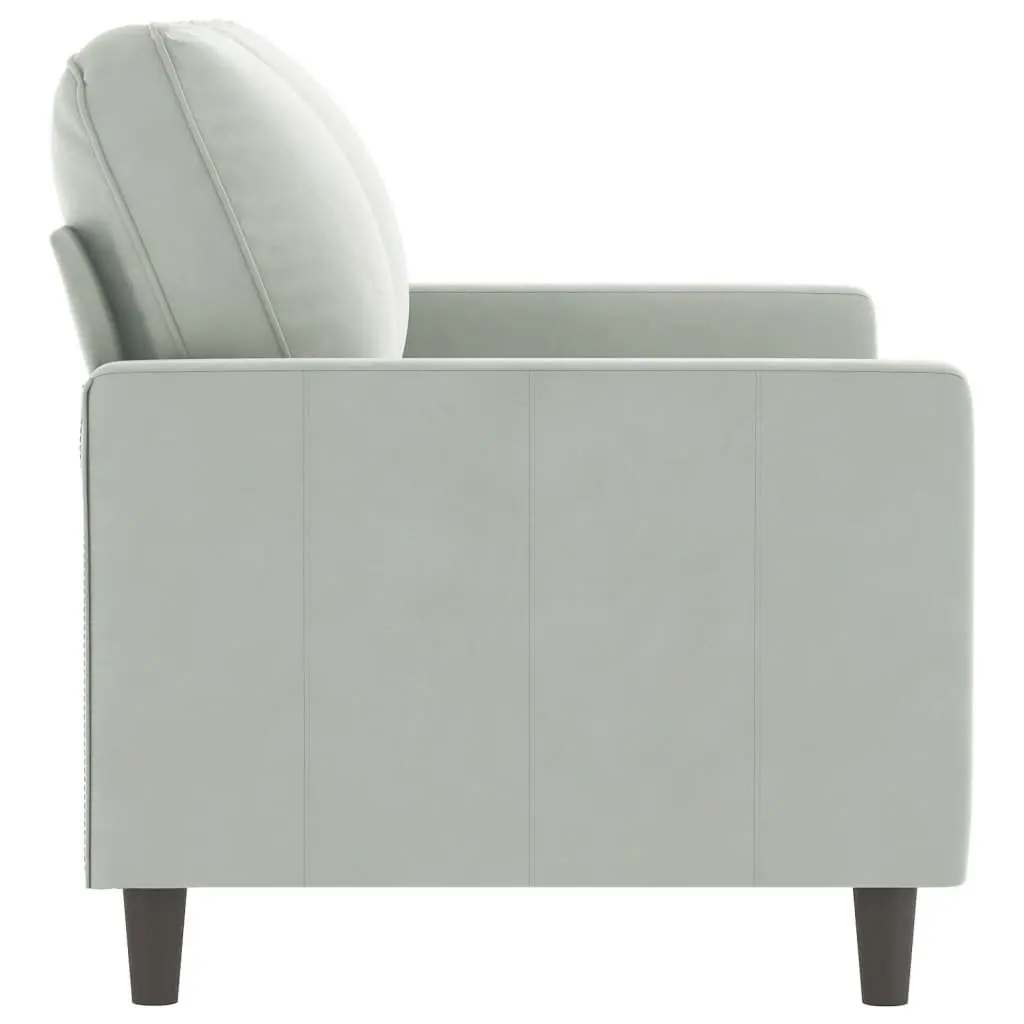 2-Seater Sofa Grey 120cm Lounge Couch Velvet Living Room Furniture Modern Design