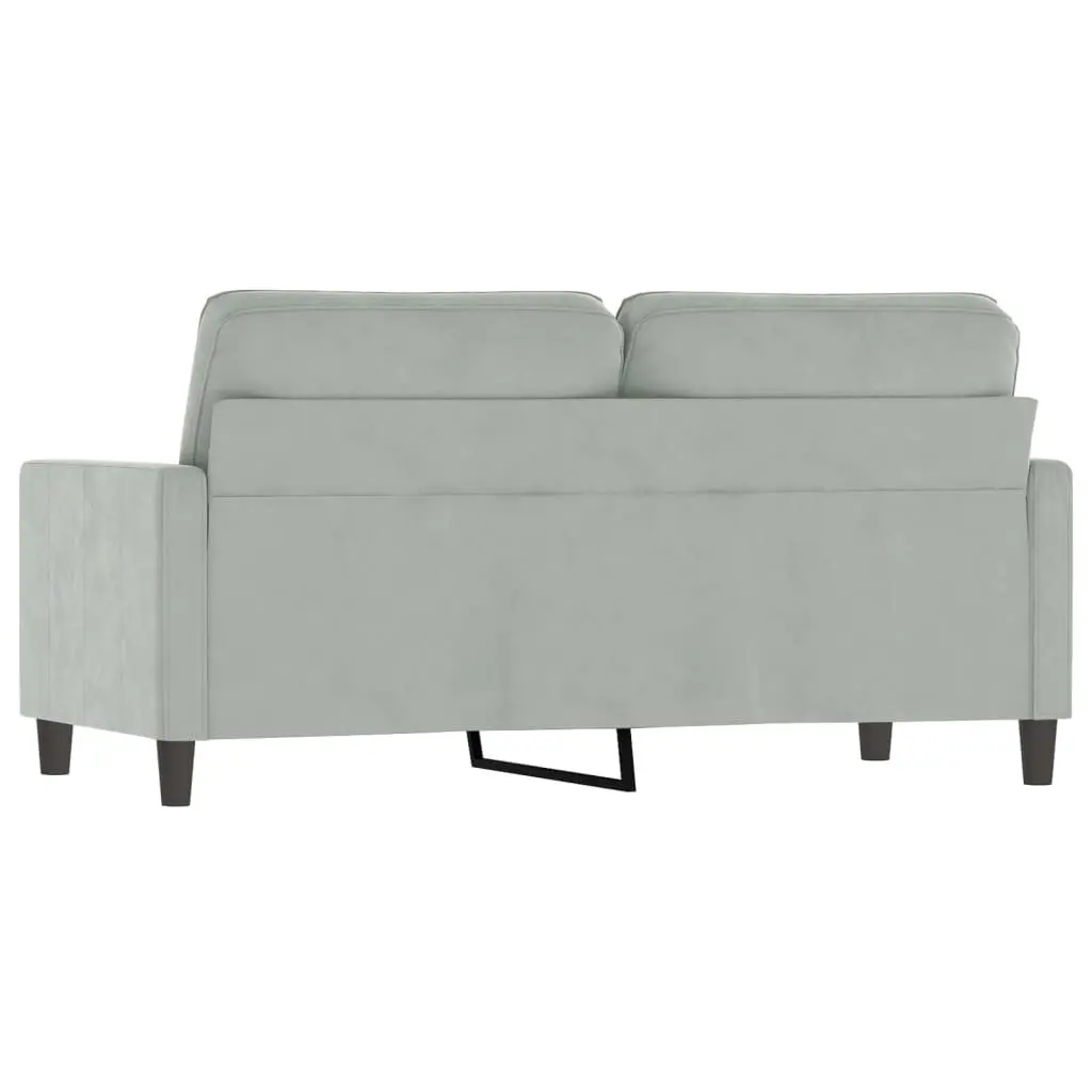 2-Seater Sofa Grey Velvet Living Room Furniture Couch 140cm Modern