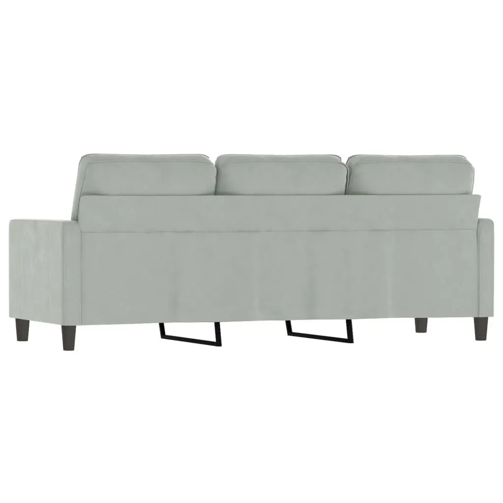 Grey Velvet 3-Seater Sofa for Relaxation