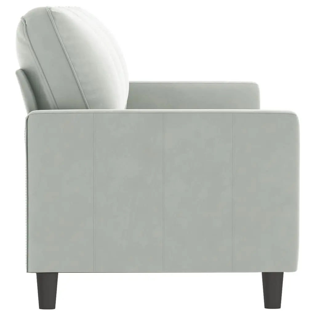 Grey Velvet 3-Seater Sofa for Relaxation
