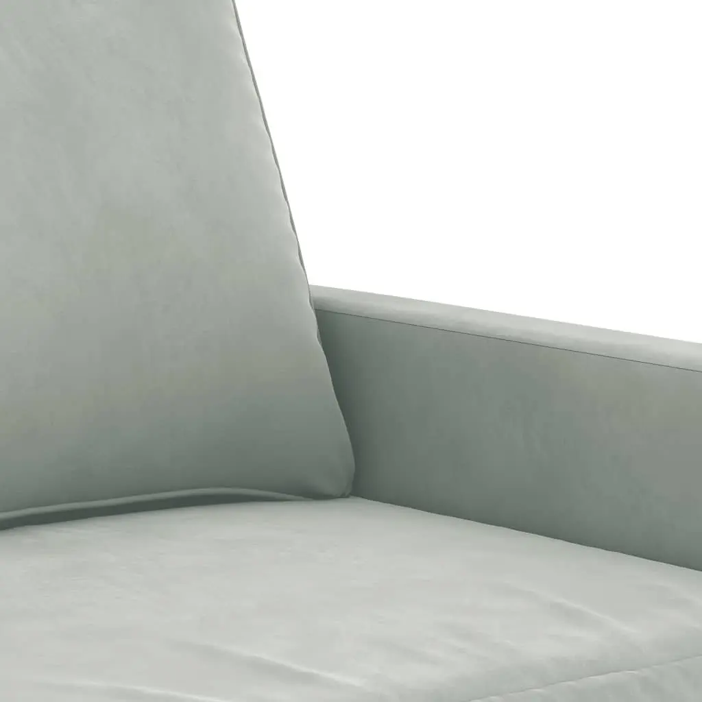 Grey Velvet 3-Seater Sofa for Relaxation