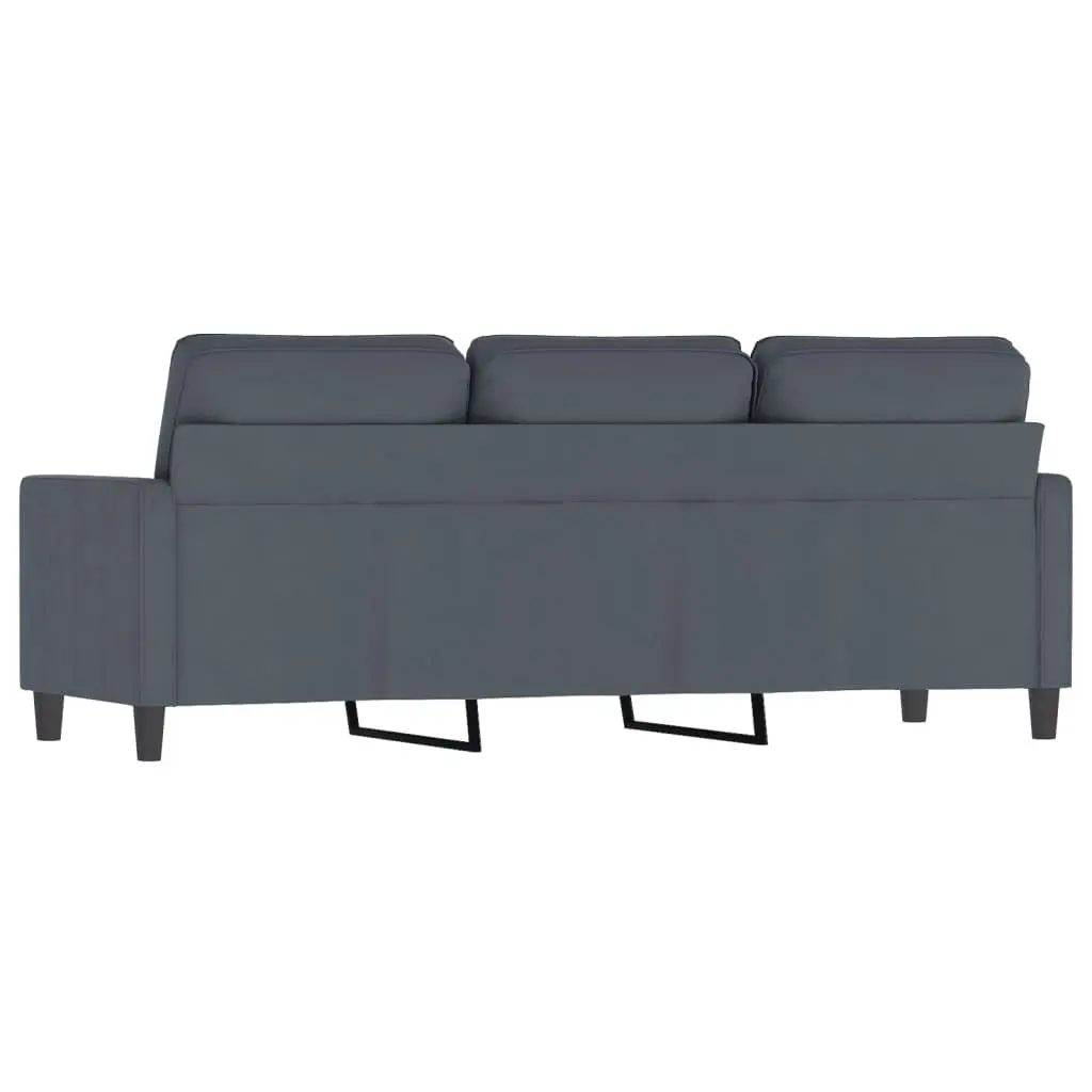 3-Seater Sofa Modern Living Room Couch 180cm Grey Velvet