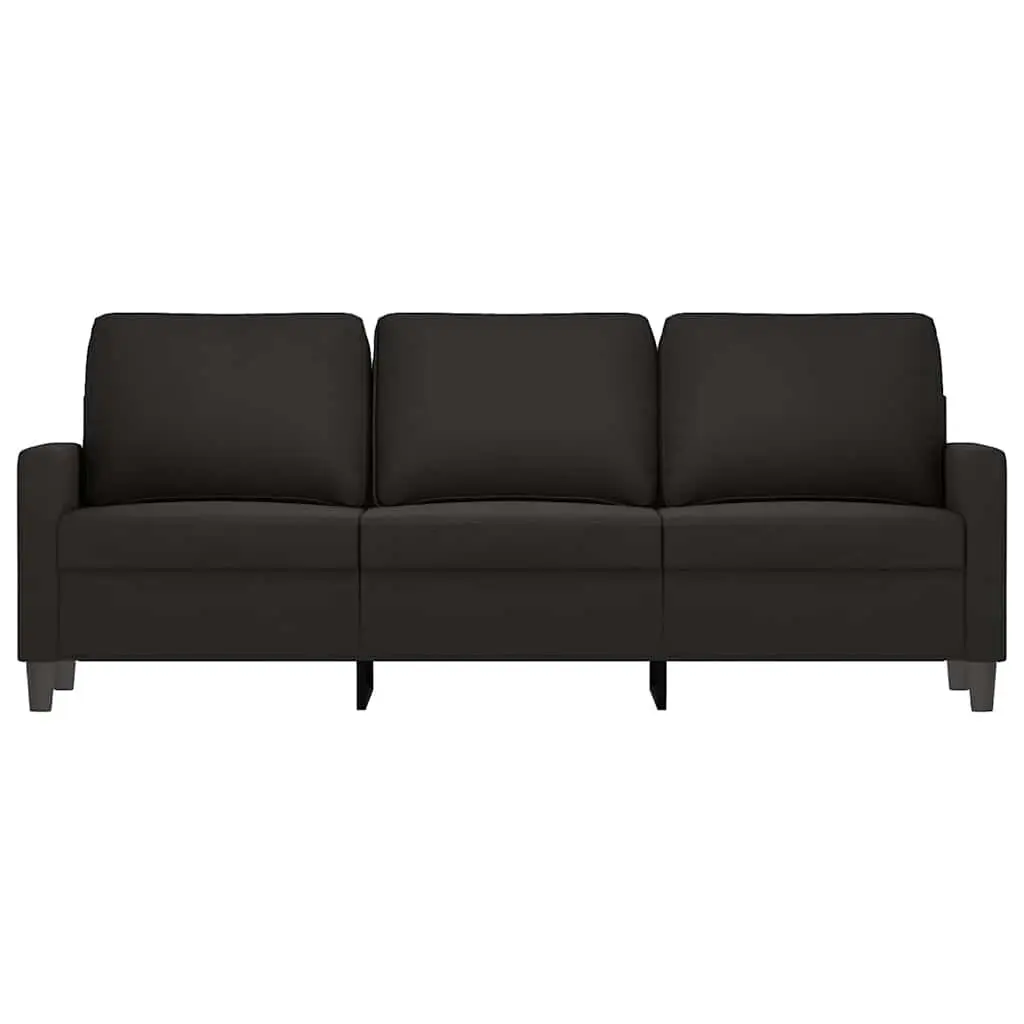 3-Seater Sofa Black 180cm Velvet Lounge Couch Living Room Furniture