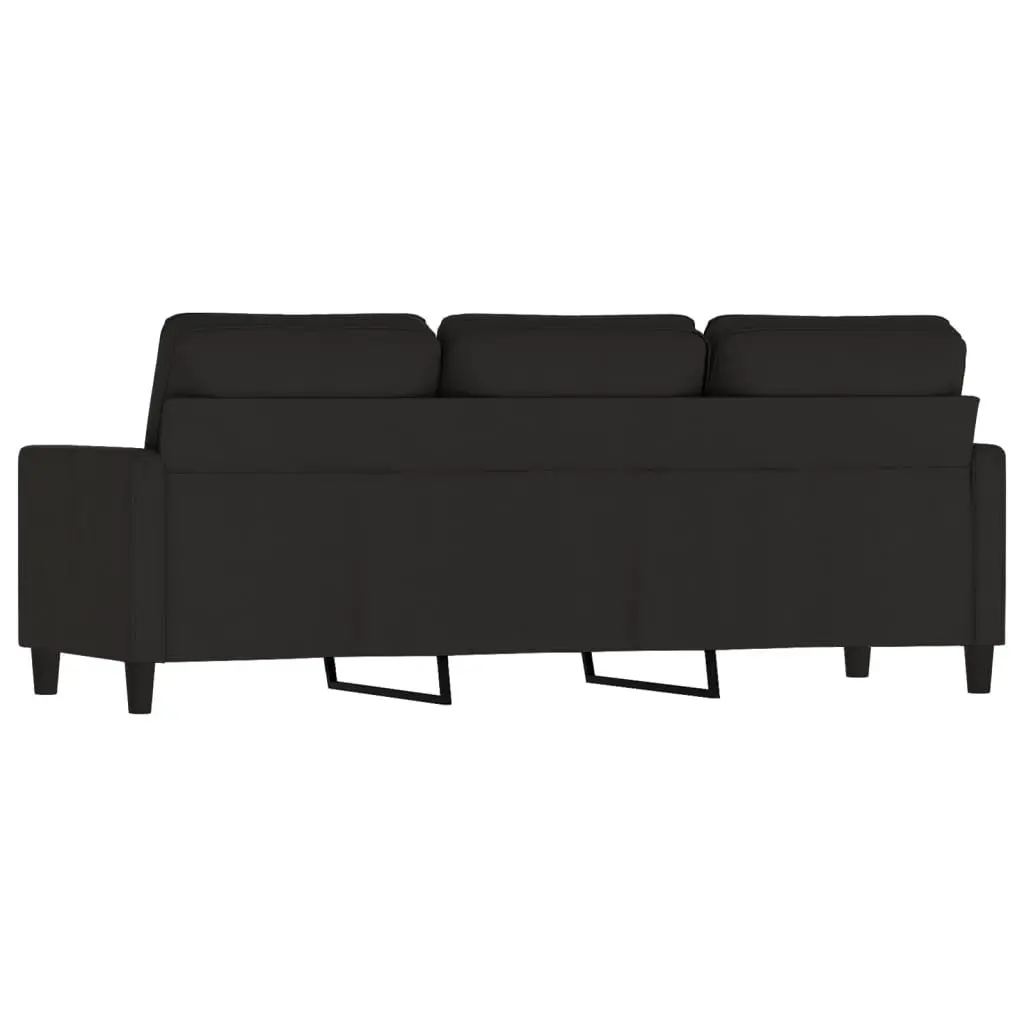 3-Seater Sofa Black 180cm Velvet Lounge Couch Living Room Furniture