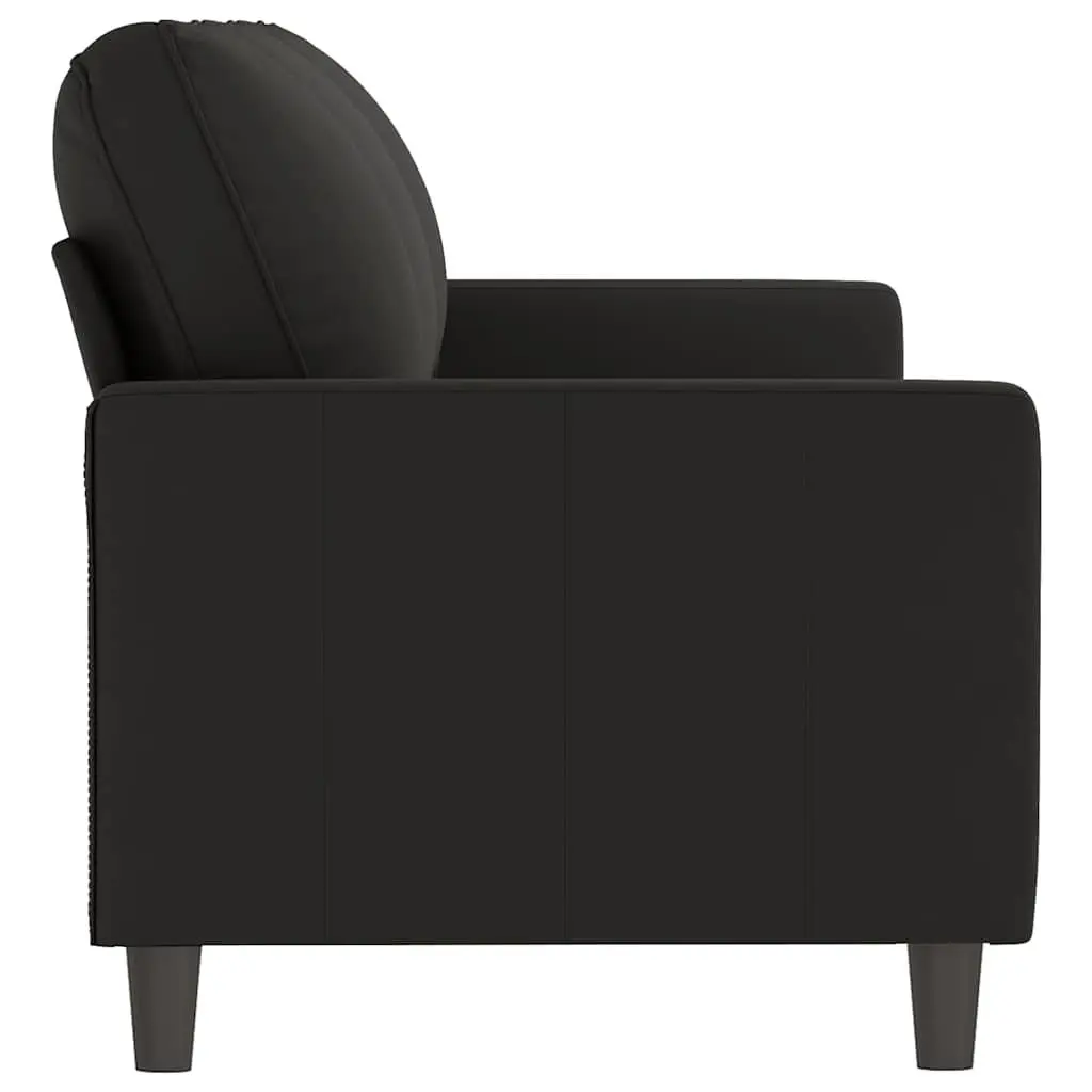 3-Seater Sofa Black 180cm Velvet Lounge Couch Living Room Furniture