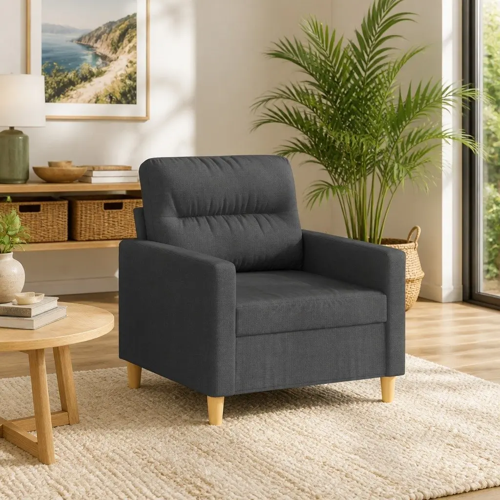 Sofa Chair Relaxation 60cm Grey Fabric Armchair
