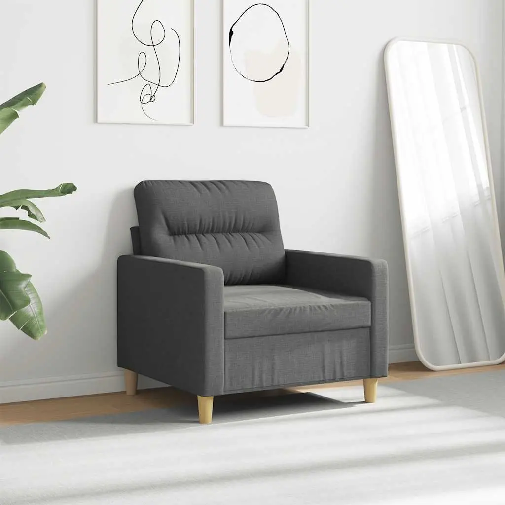 Sofa Chair Relaxation 60cm Grey Fabric Armchair
