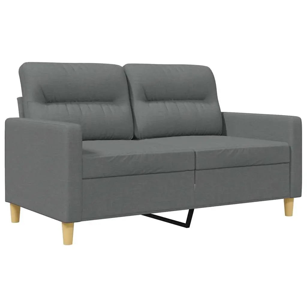 2-Seater Sofa Grey Fabric 120cm Living Room Couch Comfortable Upholstered Seat