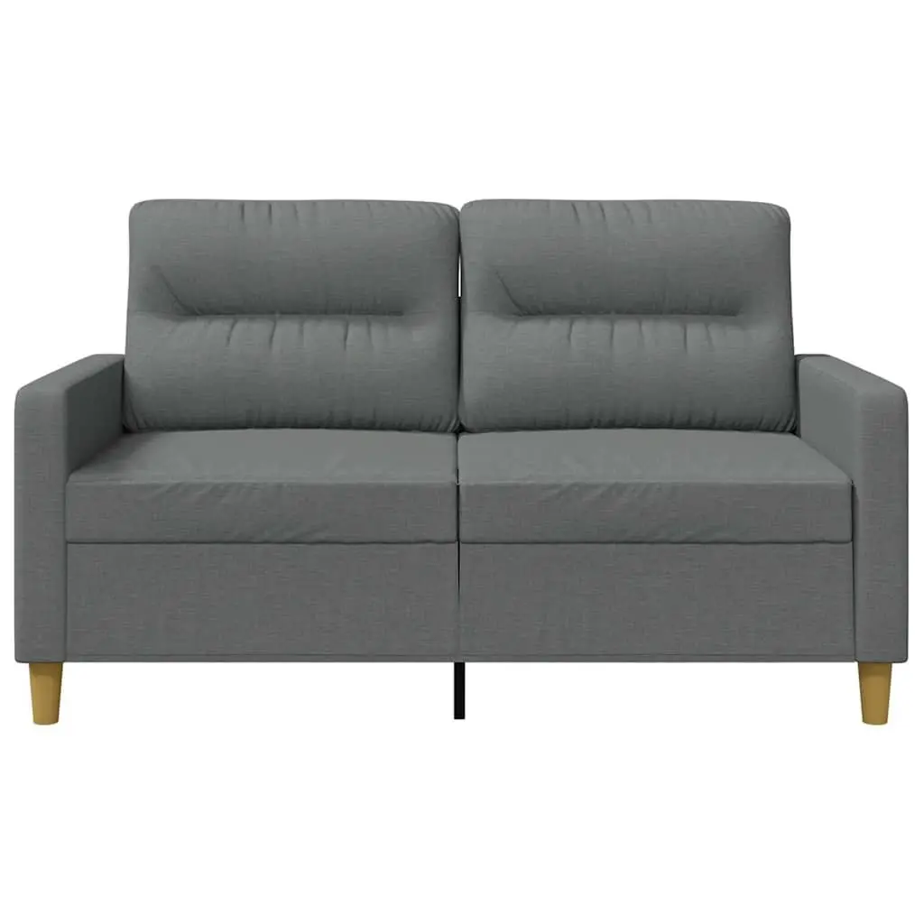 2-Seater Sofa Grey Fabric 120cm Living Room Couch Comfortable Upholstered Seat