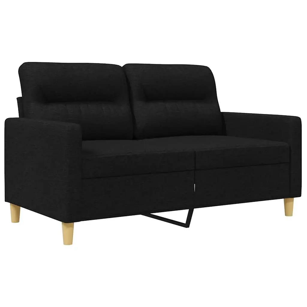 2-Seater Sofa Black Fabric Living Room Couch 120cm Modern Lounge Settee