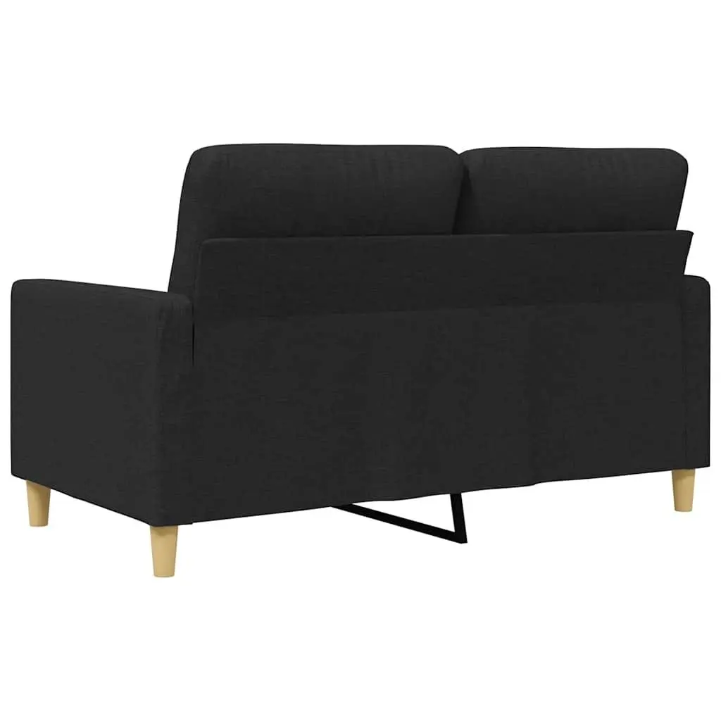 2-Seater Sofa Black Fabric Living Room Couch 120cm Modern Lounge Settee