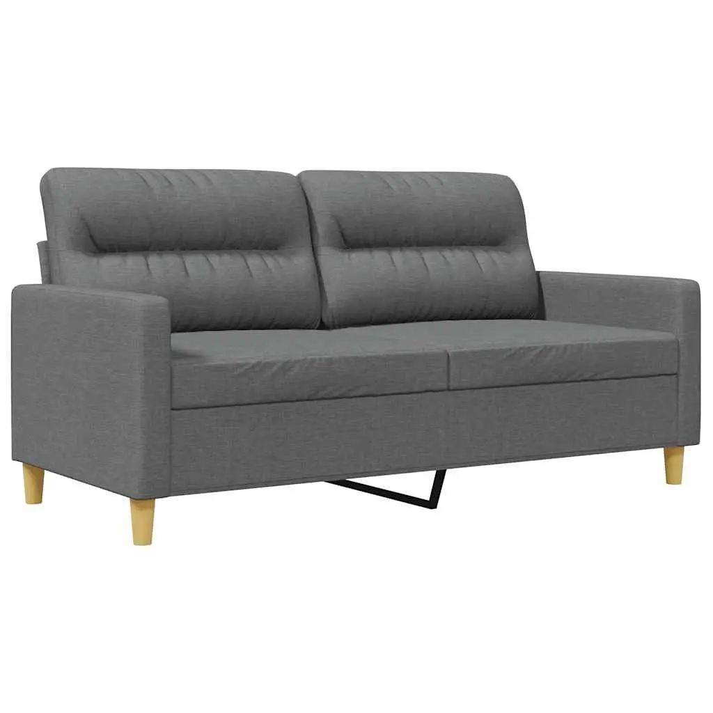 2-Seater Sofa Grey Fabric Lounge Couch 140cm Living Room Furniture