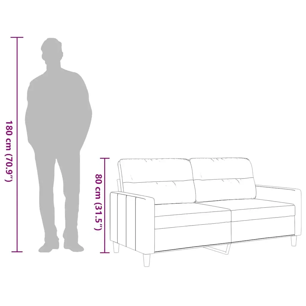 2-Seater Sofa Grey Fabric Lounge Couch 140cm Living Room Furniture