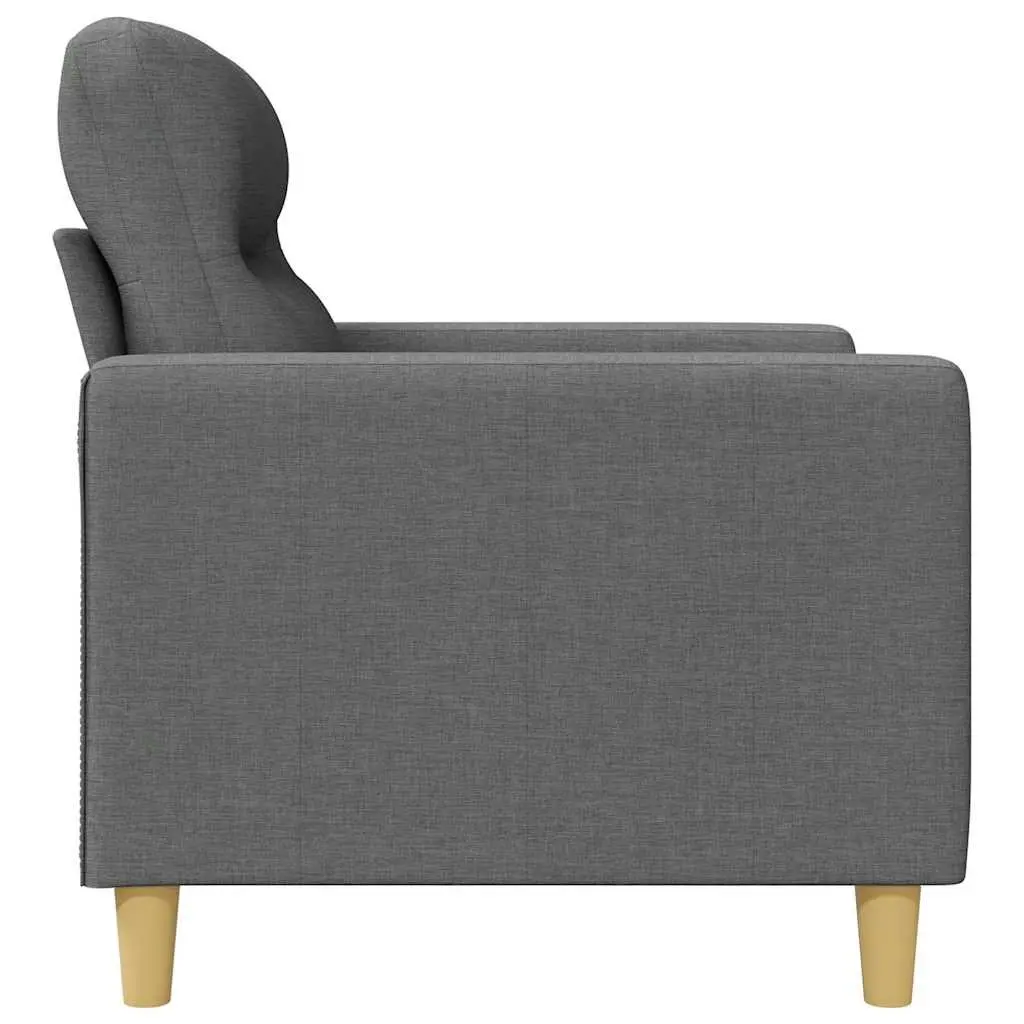 3-Seater Sofa Grey Fabric 180cm Modern Living Room Couch