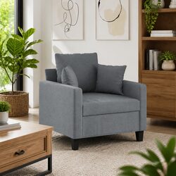 Comfortable and Reliable Grey Fabric Sofa Chair