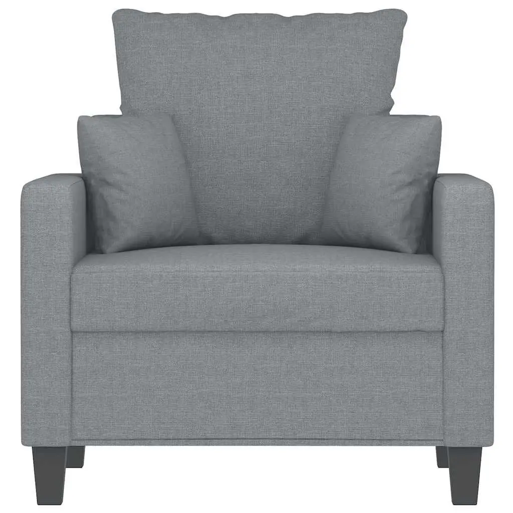 Grey Fabric Armchair Single Seat 60cm Modern Lounge Sofa Chair Living Room Furniture