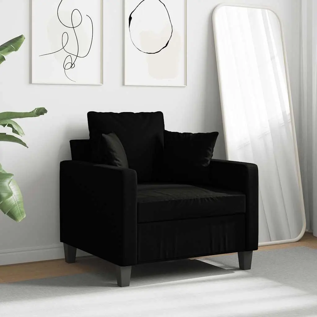 Fabric Sofa Chair Lounge Seat 60cm Black