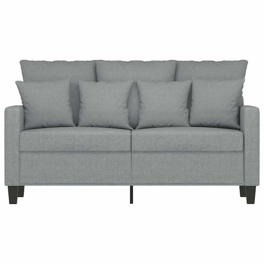 2-Seater Sofa Light Grey 120cm Modern Lounge Couch Fabric Settee Living Room