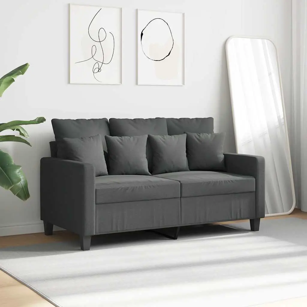 2-Seater Sofa Grey Fabric 120cm Modern Living Room Couch Comfortable Lounge