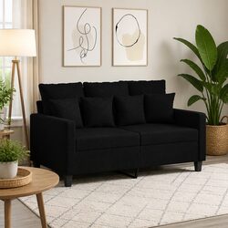 Comfortable and Reliable 2-Seater Black Sofa